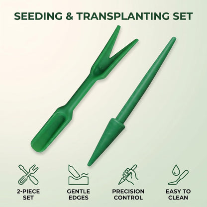 Mini Garden Hand Succulent Transplanting Tools,Widger Plastic Seedlings Dibber Sowing Digging Mini Gardens Hands Tools for Home Garden,Pack of 2 Hands Tools