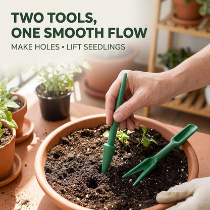 Mini Garden Hand Succulent Transplanting Tools,Widger Plastic Seedlings Dibber Sowing Digging Mini Gardens Hands Tools for Home Garden,Pack of 2 Hands Tools