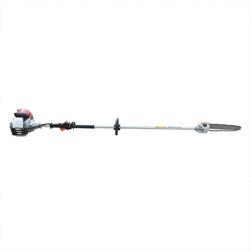 Gas Pole Saw Chainsaw 42CC 4 Stroke Brush Cutter Pruner Cordless Gas Long Reach Gardening Tree Hedge Trimmer wiht Extension Pole Air-cooled 140F