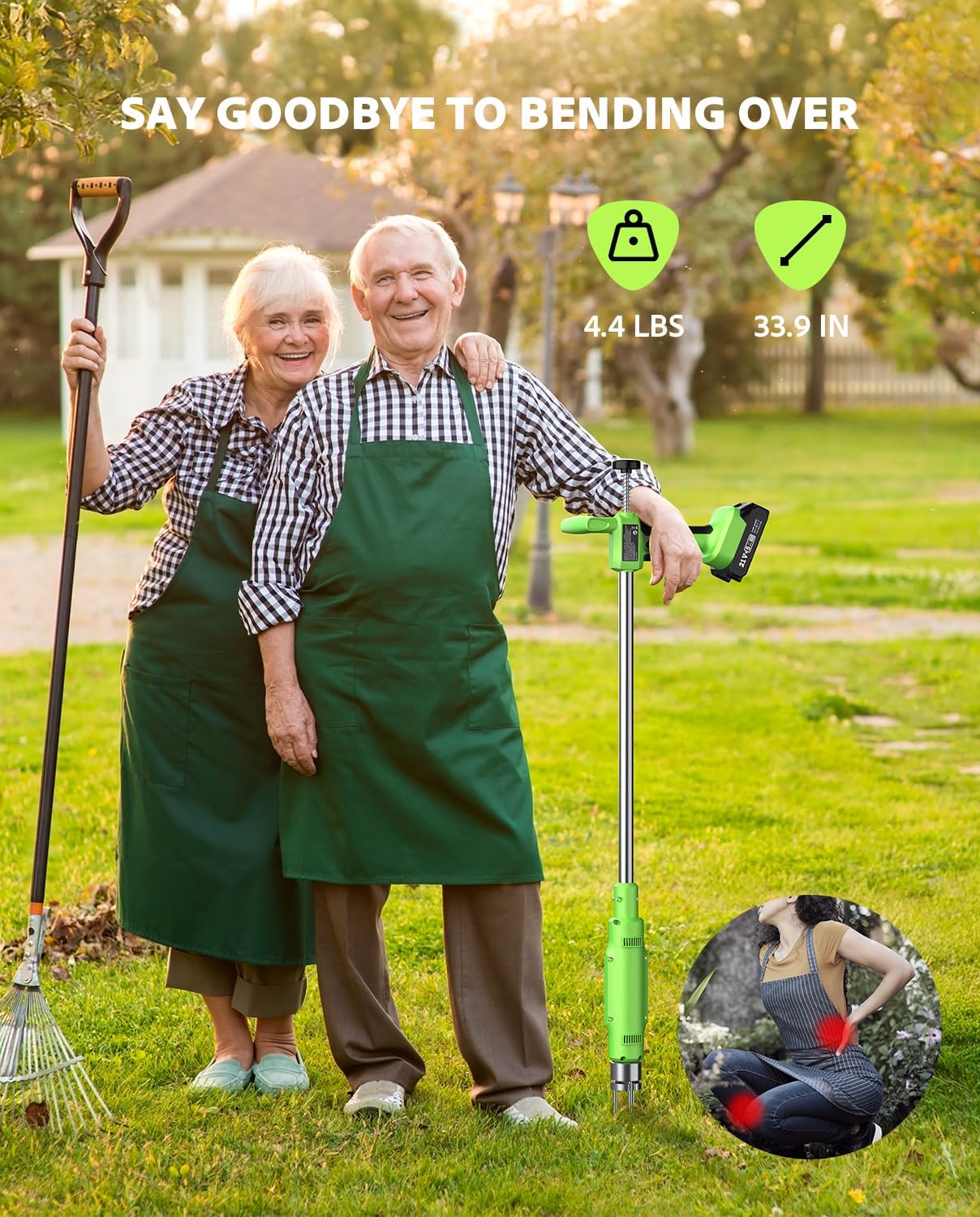 Electric Weed Puller Tool: 21V Battery Powered w/ 2pcs 2000mAh, Heavy Duty 3-Claw Steel Root Weeder Stand-Up Remover Picker Grabber Popper, for Dandelion Lawn Garden Yard EWP001