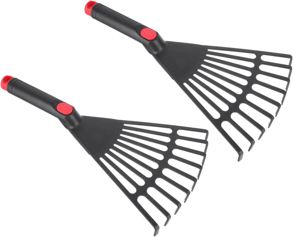 2pcs Gardening Hand Rakes Plastic Ash Rakes Mini Garden Cultivator Tools for Soil Loosening Leaf Cleanup Yard Lawn Shrub Flower Beds