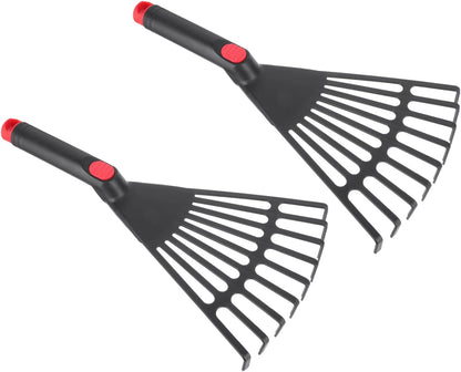 2pcs Gardening Hand Rakes Plastic Ash Rakes Mini Garden Cultivator Tools for Soil Loosening Leaf Cleanup Yard Lawn Shrub Flower Beds