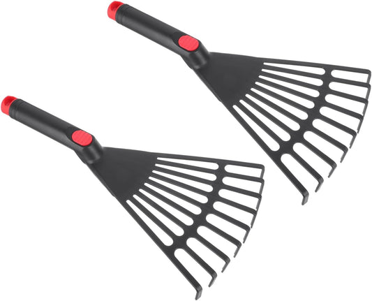 2pcs Gardening Hand Rakes Plastic Ash Rakes Mini Garden Cultivator Tools for Soil Loosening Leaf Cleanup Yard Lawn Shrub Flower Beds