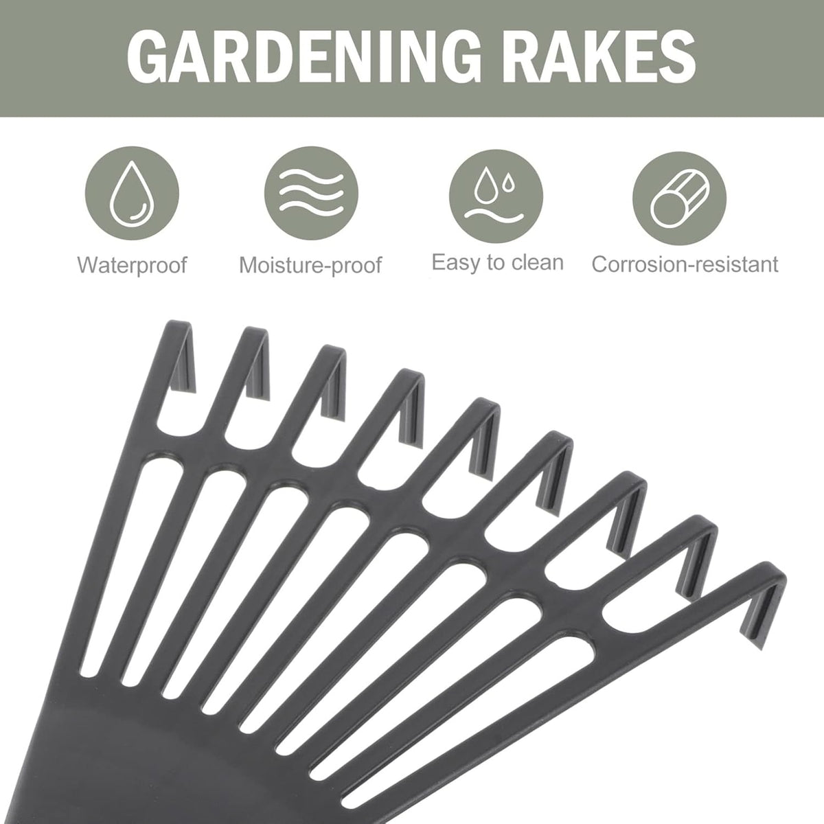 2pcs Gardening Hand Rakes Plastic Ash Rakes Mini Garden Cultivator Tools for Soil Loosening Leaf Cleanup Yard Lawn Shrub Flower Beds