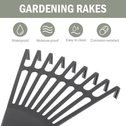 2pcs Gardening Hand Rakes Plastic Ash Rakes Mini Garden Cultivator Tools for Soil Loosening Leaf Cleanup Yard Lawn Shrub Flower Beds