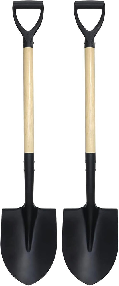 Shovel for Digging,Round Shovel, Garden Tool with D-Handle, 41 Inches in Overall Length, Wooden Handel Garden Shovel,Beach Shovel, Car Snow Shovel