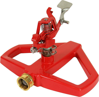 4980: Platform Impact Sprinkler, 360 Degree Automatic With Base for Gardens and Lawns, Up to 85ft Coverage Area, Yards and Garden Watering, Red