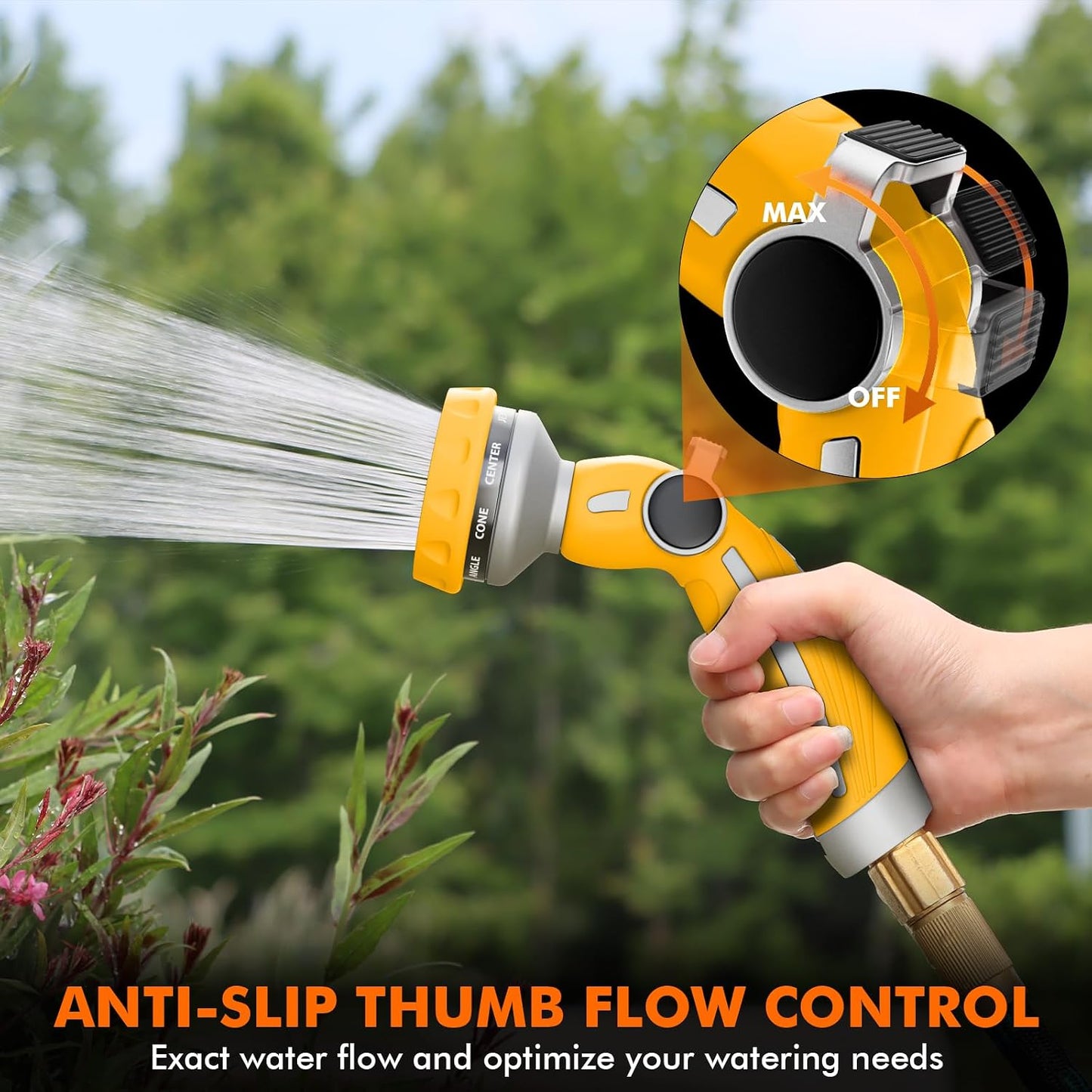 Garden Hose Nozzle, Heavy Duty Water Hose Sprayer Nozzle, Black