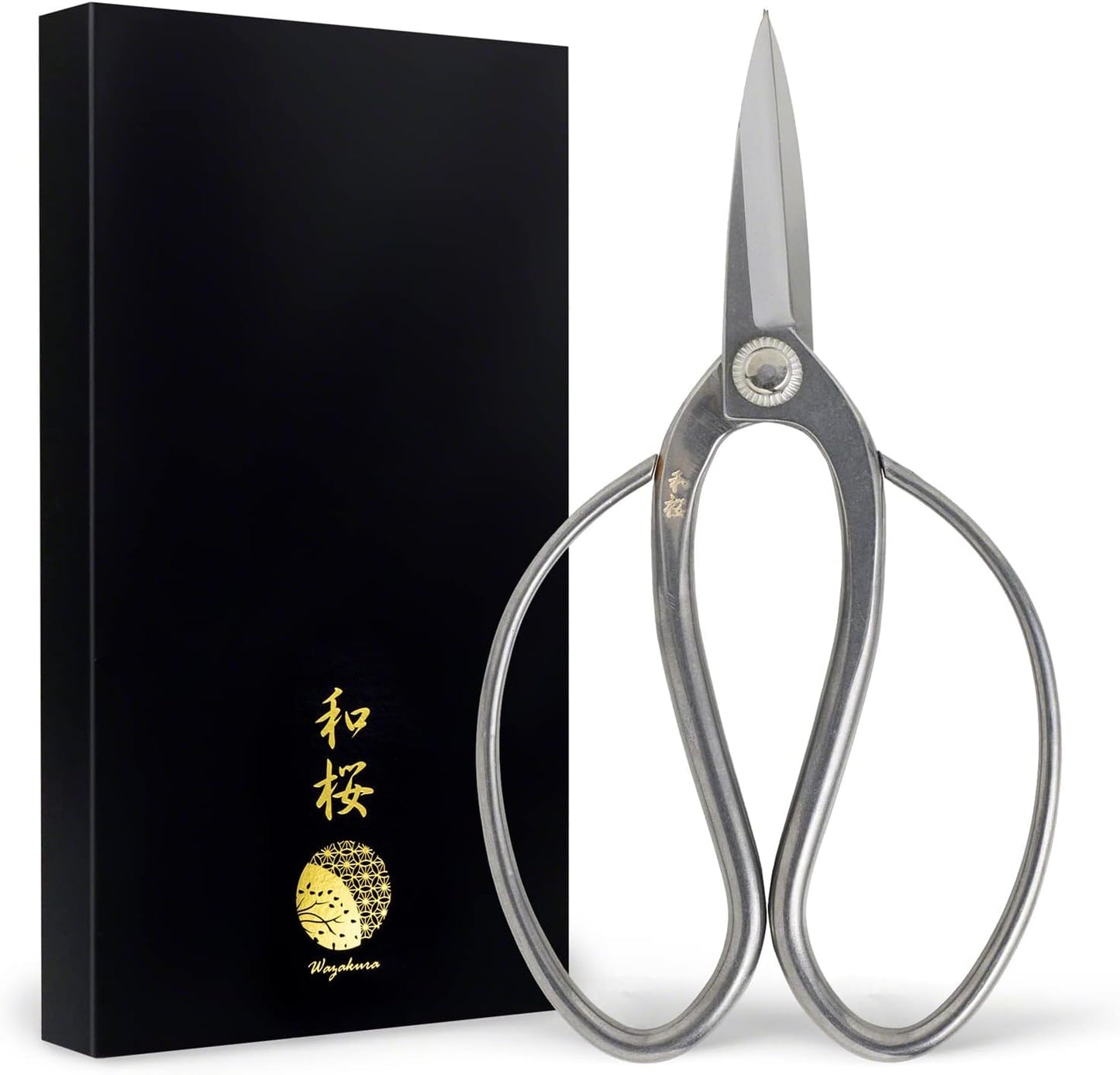 Wazakura Yasugi Stainless Steel Made in Japan Traditional Bonsai Scissors 7 in (180 mm), Pruning Shears for Bonsai Trees, Japanese Gardening Tools
