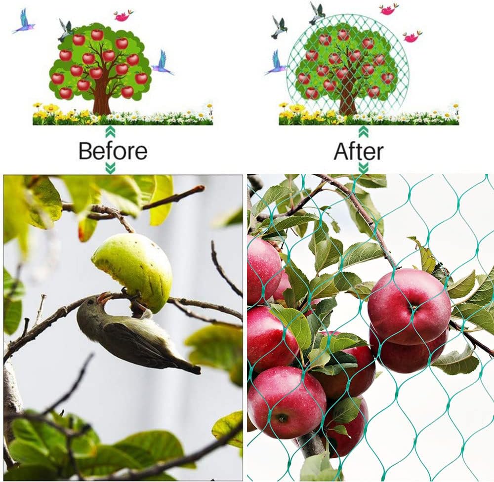 Bird Netting for Garden, 13x20Ft Garden Netting,Fruit Tree Netting Doesn't Tangle and Reusable Bird Mesh Protect Fruit Vegetables Plants from Birds Deer