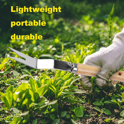 Garden Weeder Hand Weeding Tool Weed Removal Stainless Steel Handle Weed Deep Digger Grass Lawn Trimming Remover Forked Puller for Weeds Eradicate