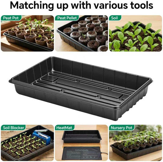 10 Plant Growing Trays,Plant Tray, Seed Tray, Seedling Tray, Propagation Tray, Plant Trays for Seedlings, Planting Trays, Seedling Starter Tray(No Drain Holes)