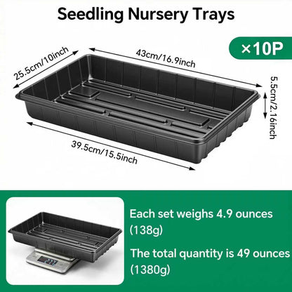 10 Plant Growing Trays,Plant Tray, Seed Tray, Seedling Tray, Propagation Tray, Plant Trays for Seedlings, Planting Trays, Seedling Starter Tray(No Drain Holes)