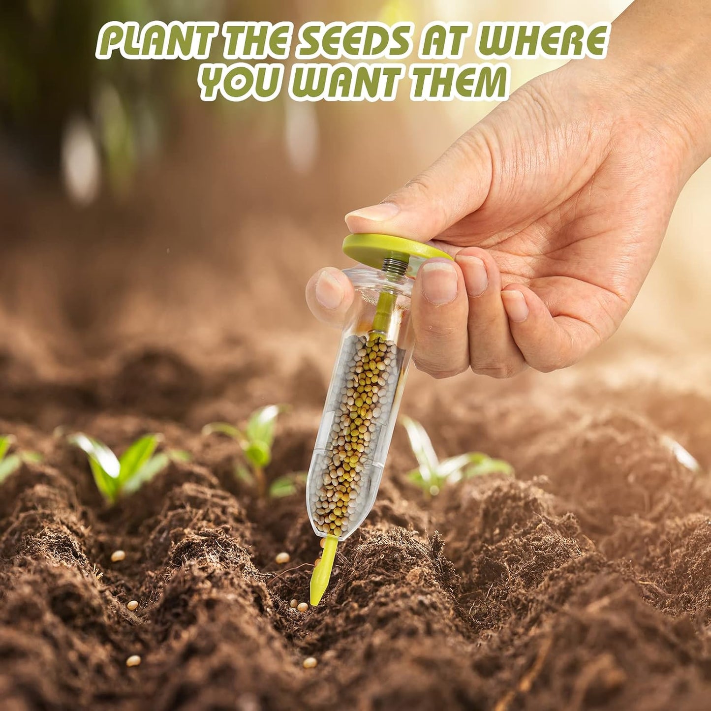 17 Pack Seed Planter Tool, Hand Seeder, Mini Sowing Seed Dispenser Sower, Seedlings Dibber and Widger, Seed Spreader for Planting Vegetables, Flowers
