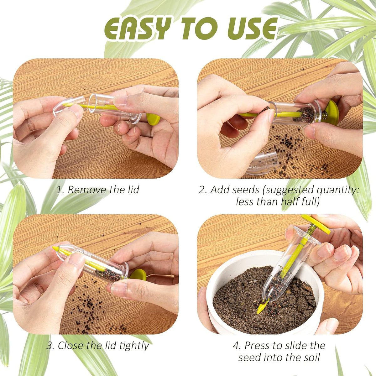 17 Pack Seed Planter Tool, Hand Seeder, Mini Sowing Seed Dispenser Sower, Seedlings Dibber and Widger, Seed Spreader for Planting Vegetables, Flowers