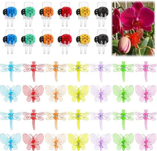 100Pcs Orchid Clips Butterfly Ladybug Plant Clips Orchid Support Clips