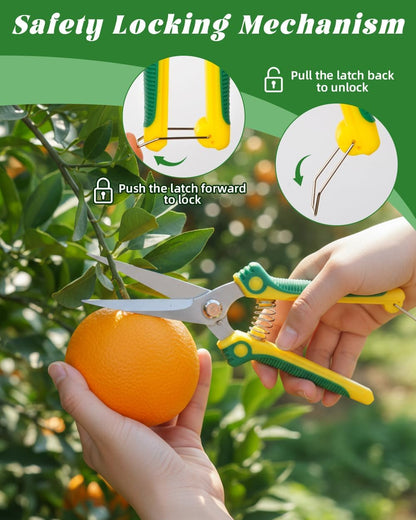 3 Pack Garden Pruning Shears Scissors Clippers (Yellow)