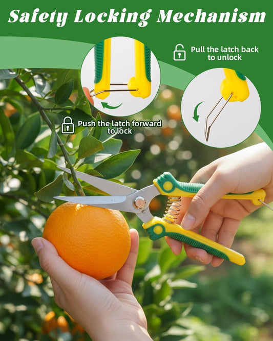 3 Pack Garden Pruning Shears Scissors Clippers (Yellow)