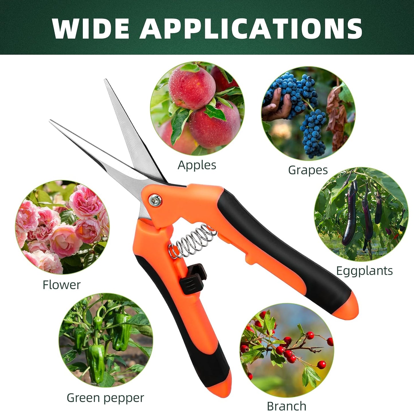 3 Pack Garden Pruning Shears Scissors Clippers (Yellow)