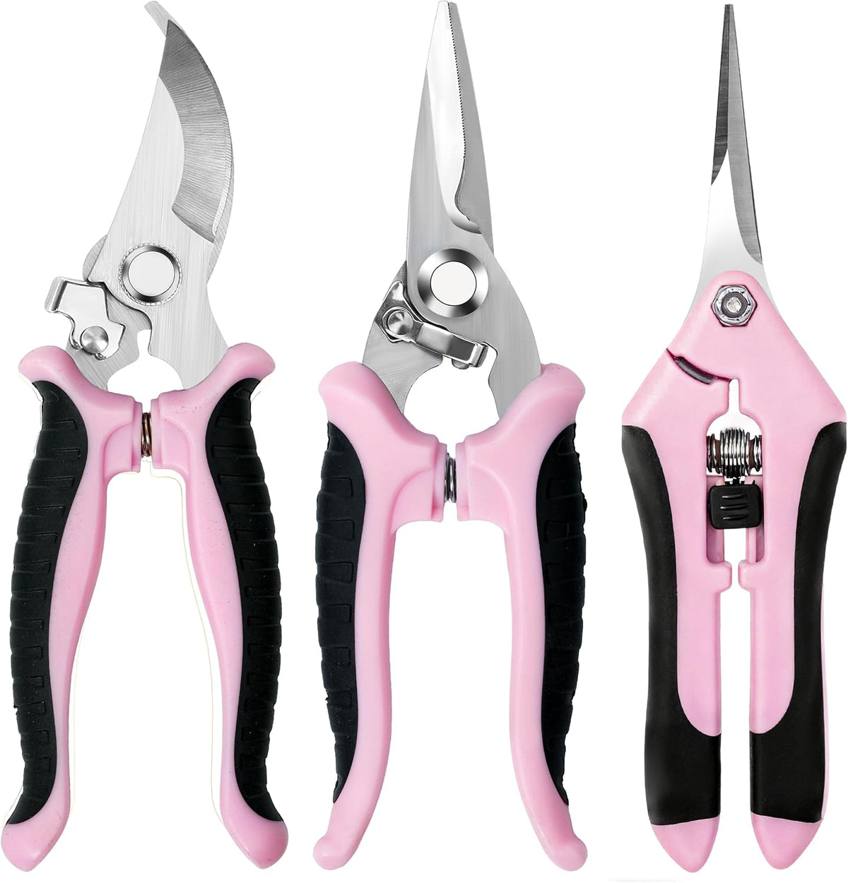 3 Pack Garden Pruning Shears Scissors Clippers (Yellow)