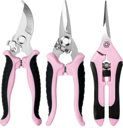 3 Pack Garden Pruning Shears Scissors Clippers (Yellow)