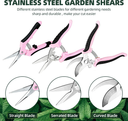 3 Pack Garden Pruning Shears Scissors Clippers (Yellow)