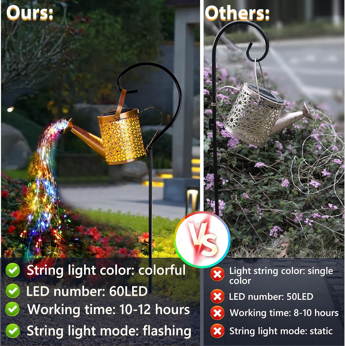 Solar Watering Can Light, Solar Yard Decorations Outdoor
