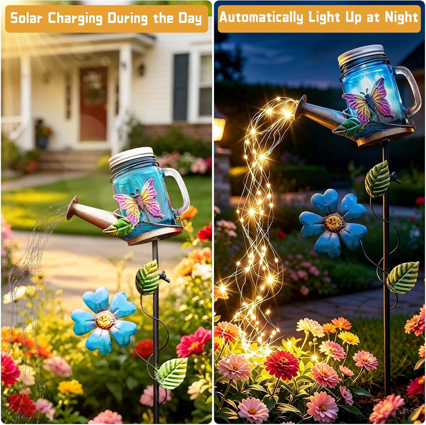 Solar Watering Can Light, Solar Yard Decorations Outdoor