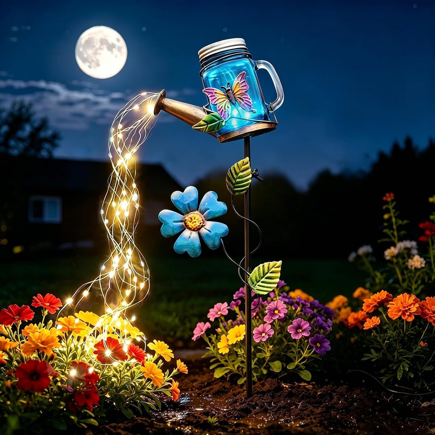 Solar Watering Can Light, Solar Yard Decorations Outdoor