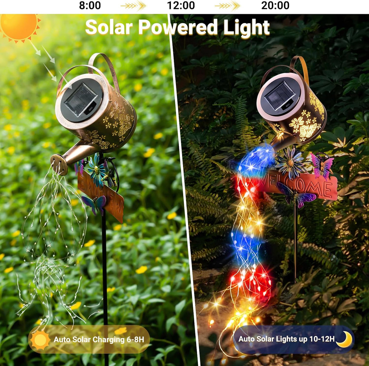 Solar Watering Can Light, Solar Yard Decorations Outdoor