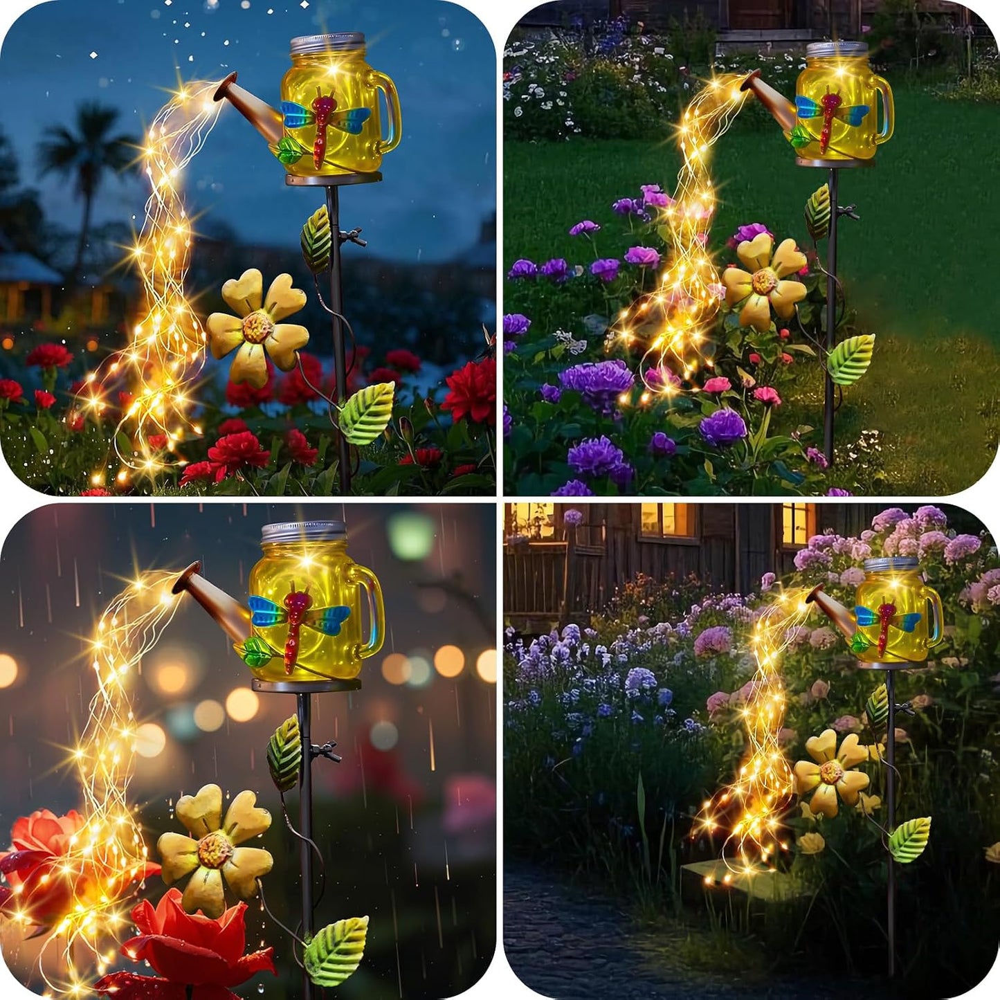 Solar Watering Can Light, Solar Yard Decorations Outdoor