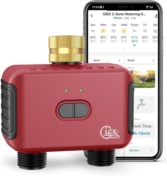 GIEX Bluetooth Smart Sprinkler Timer, App Control Water Timer for Garden Hose, Programmable Irrigation Controller Works with Tuya & Smart Life App