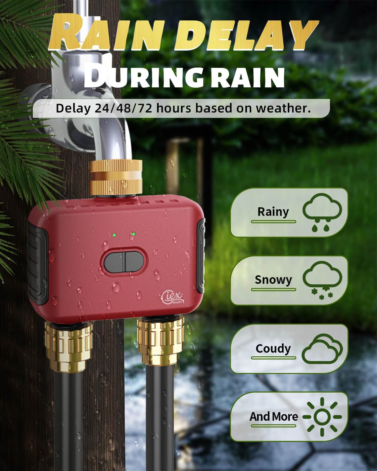 GIEX Bluetooth Smart Sprinkler Timer, App Control Water Timer for Garden Hose, Programmable Irrigation Controller Works with Tuya & Smart Life App