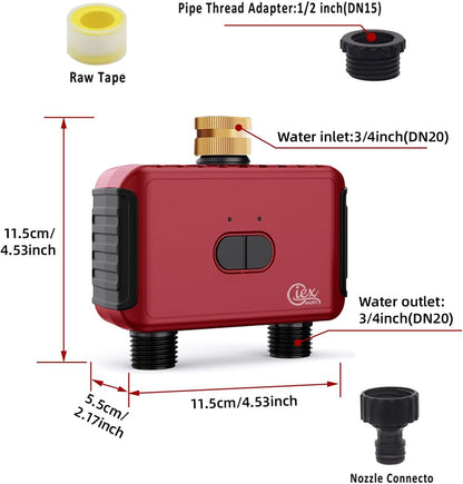 GIEX Bluetooth Smart Sprinkler Timer, App Control Water Timer for Garden Hose, Programmable Irrigation Controller Works with Tuya & Smart Life App