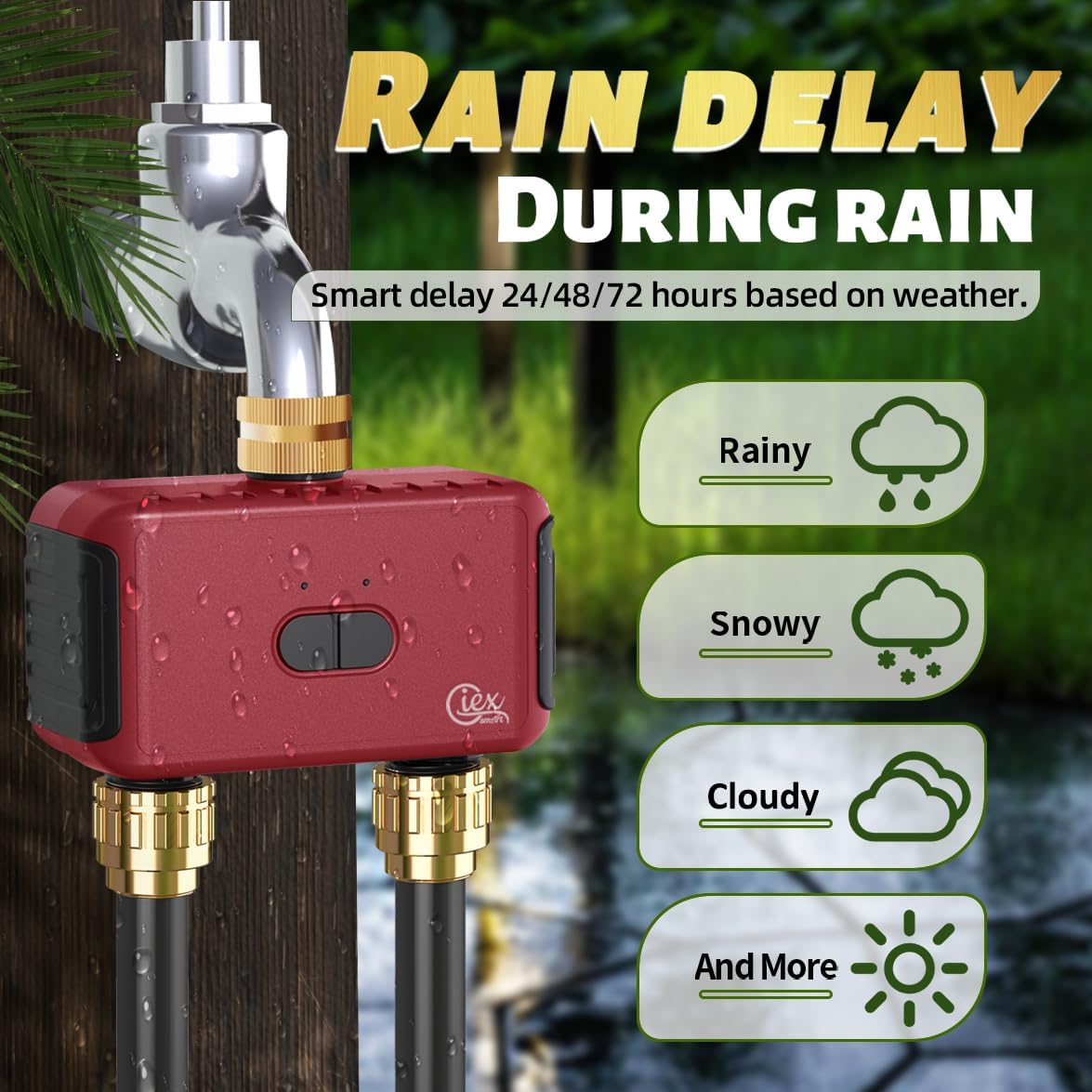 GIEX Bluetooth Smart Sprinkler Timer, App Control Water Timer for Garden Hose, Programmable Irrigation Controller Works with Tuya & Smart Life App