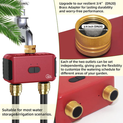GIEX Bluetooth Smart Sprinkler Timer, App Control Water Timer for Garden Hose, Programmable Irrigation Controller Works with Tuya & Smart Life App