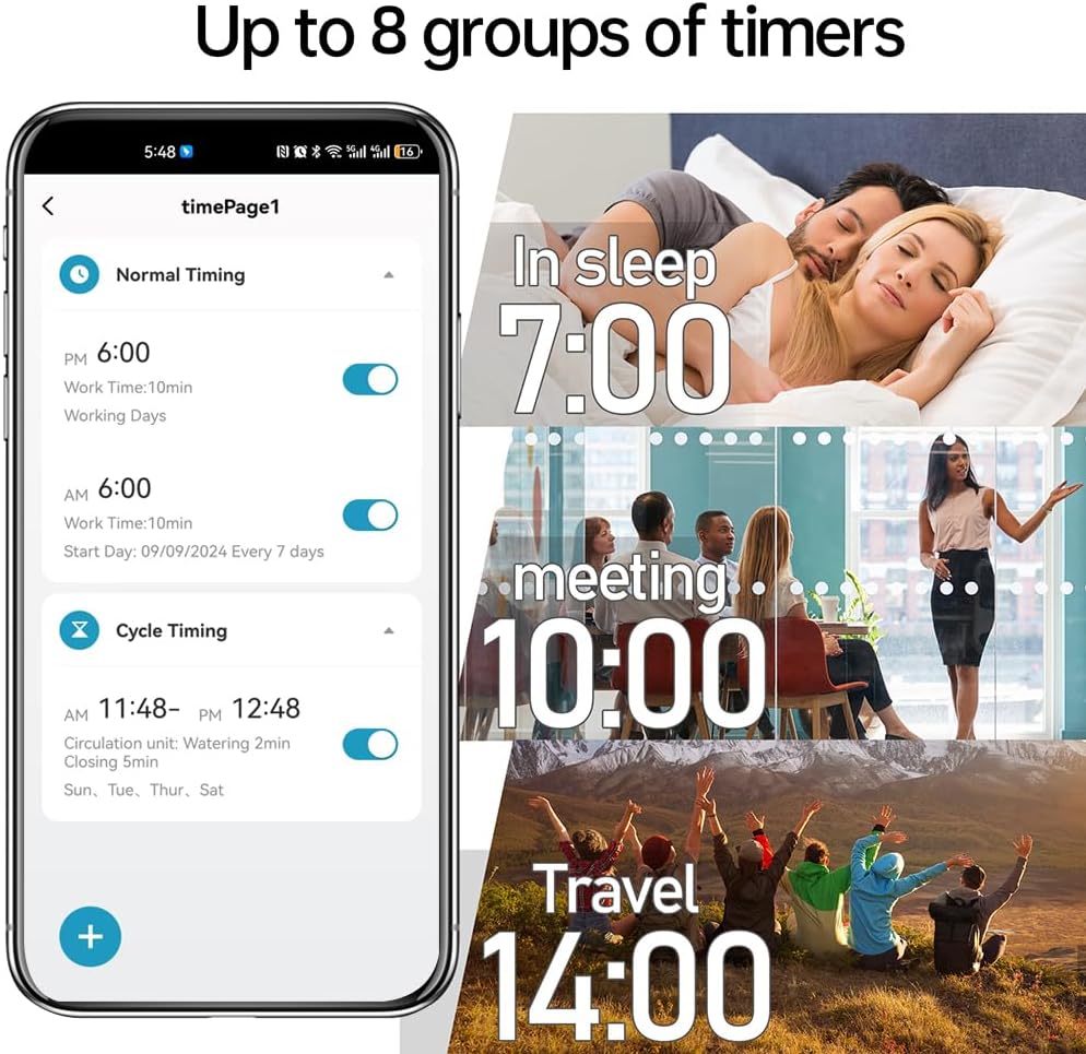 GIEX Bluetooth Smart Sprinkler Timer, App Control Water Timer for Garden Hose, Programmable Irrigation Controller Works with Tuya & Smart Life App