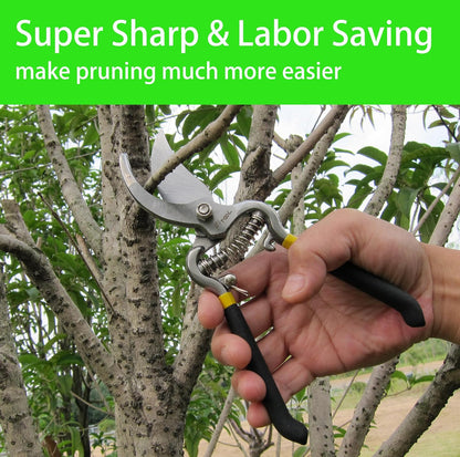Forged Bypass Hand Clippers Pruner, With 5/8 Inch Cutting Capacity, Ergonomic handle with Soft Grip, Pruning Shear 8-Inch (Bypass)