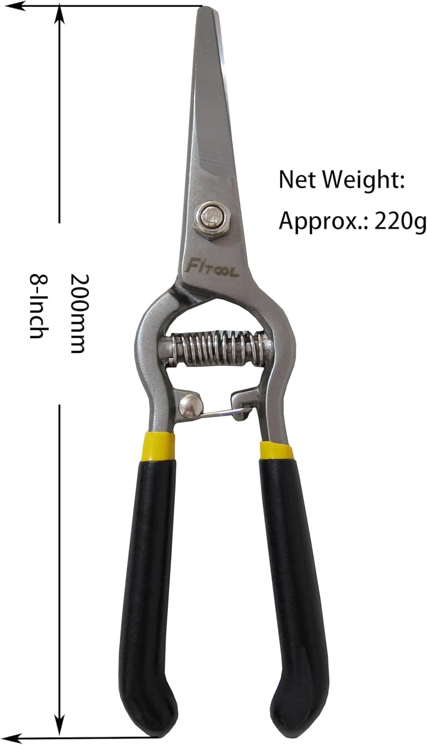 Forged Bypass Hand Clippers Pruner, With 5/8 Inch Cutting Capacity, Ergonomic handle with Soft Grip, Pruning Shear 8-Inch (Bypass)