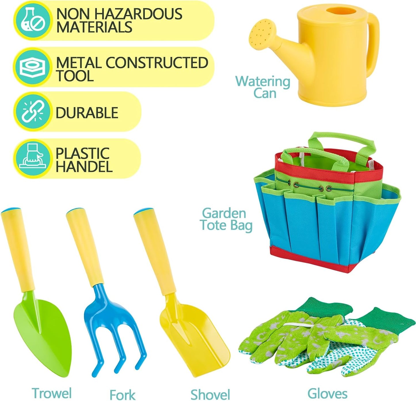 Kids Garden Tools Set,6 PCS, Aged 3+