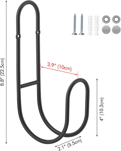Garden Hose Holder, Wall Mount Water Hose Hanger, Hanging Storage Rack for Garden Hoses, Ropes, Outside Yard (Black)