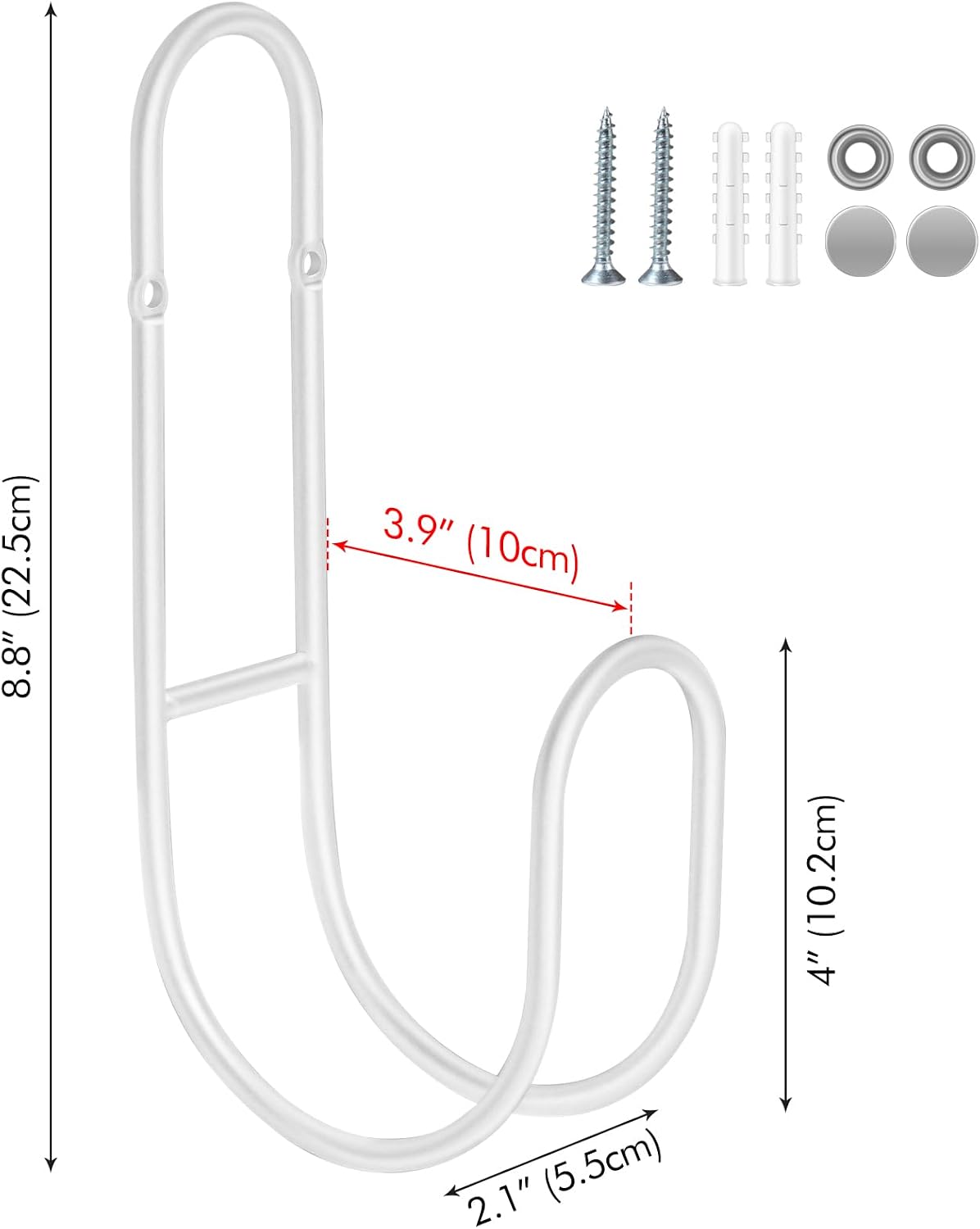 Garden Hose Holder, Wall Mount Water Hose Hanger, Hanging Storage Rack for Garden Hoses, Ropes, Outside Yard (Black)