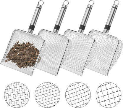 2 Pcs Wider Gardening Soil Sifter-5.5" W Garden Sieve Sifter with Handle (3.8/5 mm Mesh)-Portable Gardening Sifter for Gradening Sand Soil Dirt Compost