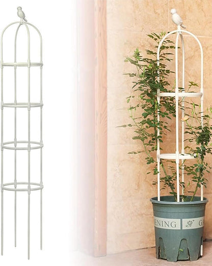 6ft Garden Obelisk Trellis for Climbing Plants-Rustproof Metal Pipe with Heavy Duty Plastic Coated, Garden Outdoor Indoor Potted Plant Support for Clematis Vine Jasmine Support （Black）
