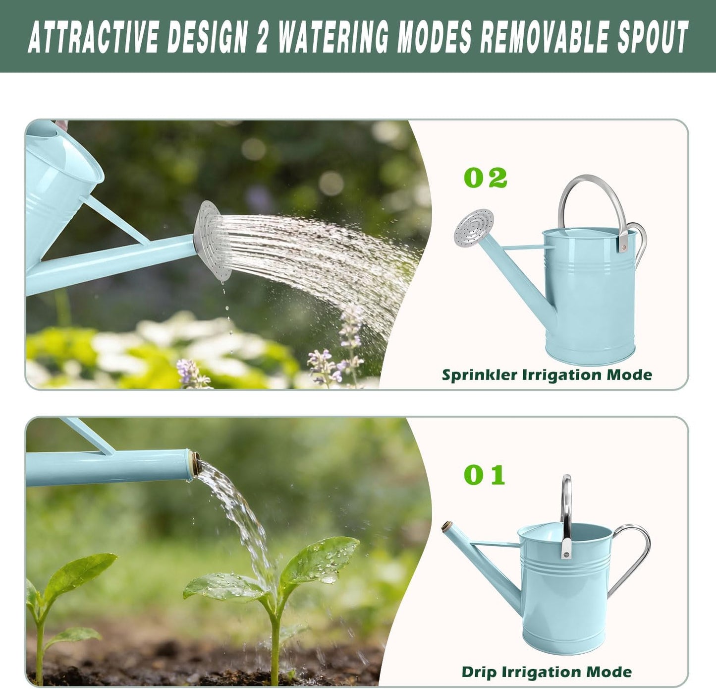 Metal Watering Can for Outdoor Plants, 1.7 Gallon Pink Garden Watering Can for Flower, Houseplants, Galvanized Finish
