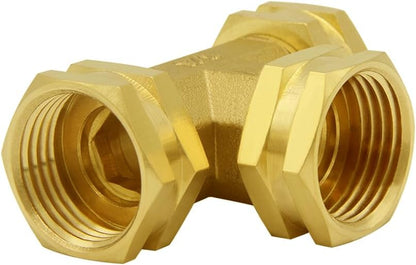Garden Hose Tee Fitting, 3/4" GHT Female x Male x Male Connector