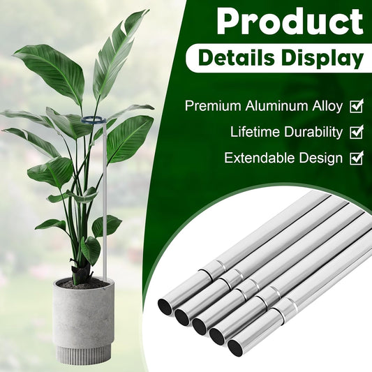 Extendable Monstera Plant Support Stakes, Made of Aluminum Alloy, Tomato Stakes Length Adjust from 17.3" to 32.2", Suitable for Indoor Outdoor Potted Amaryllis Vegetables-7Pack (32.2inches-7Pack)