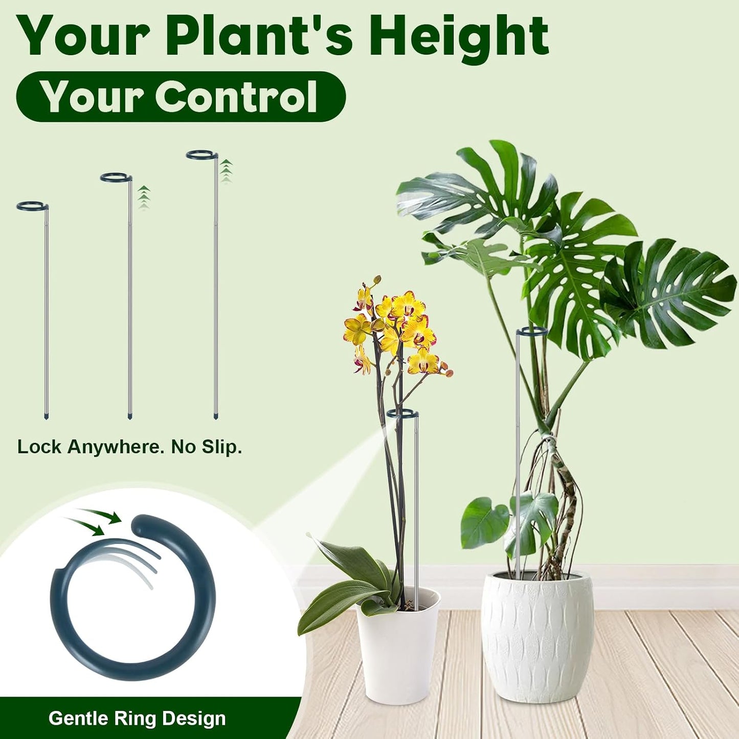 Extendable Monstera Plant Support Stakes, Made of Aluminum Alloy, Tomato Stakes Length Adjust from 17.3" to 32.2", Suitable for Indoor Outdoor Potted Amaryllis Vegetables-7Pack (32.2inches-7Pack)