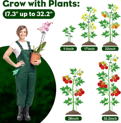 Extendable Monstera Plant Support Stakes, Made of Aluminum Alloy, Tomato Stakes Length Adjust from 17.3" to 32.2", Suitable for Indoor Outdoor Potted Amaryllis Vegetables-7Pack (32.2inches-7Pack)