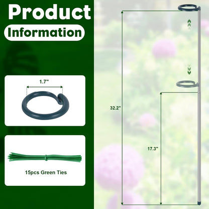 Extendable Monstera Plant Support Stakes, Made of Aluminum Alloy, Tomato Stakes Length Adjust from 17.3" to 32.2", Suitable for Indoor Outdoor Potted Amaryllis Vegetables-7Pack (32.2inches-7Pack)